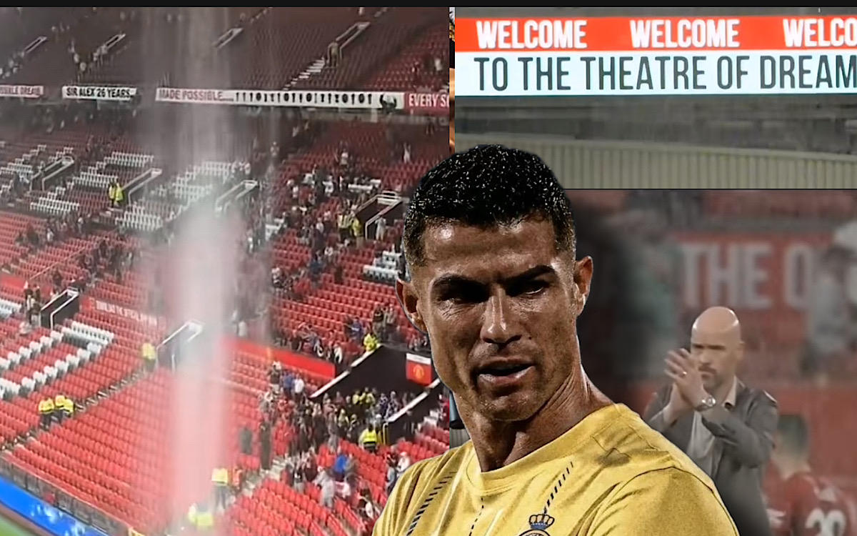 Benar Kata Ronaldo Manchester United Bukan Banjir Tropy Tapi Banjir Beneran, Air Terjun di Theatre Of Dreams