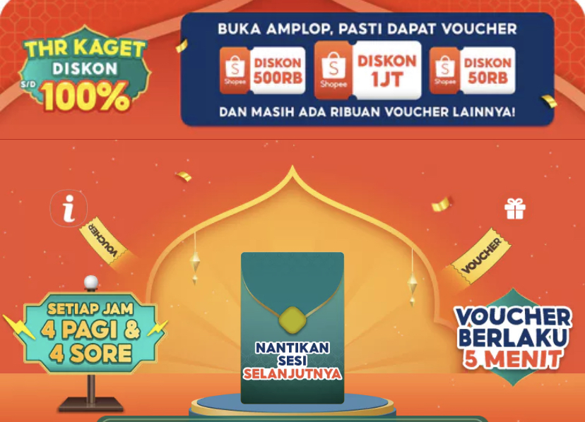 Buru THR Kaget Shopee Sekarang dan Dapatkan Saldo Gratis Masuk ke DANA Total Rp1 Juta