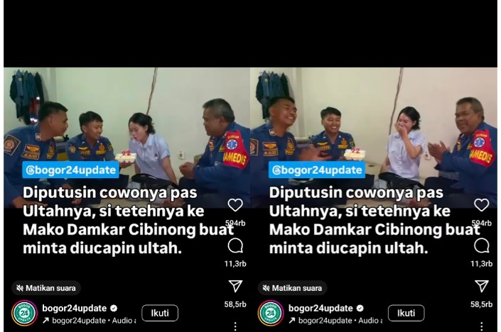 Patah Hati Ditinggal Kekasih, Wanita di Bogor Rayakan Ultah Bersama Petugas Damkar