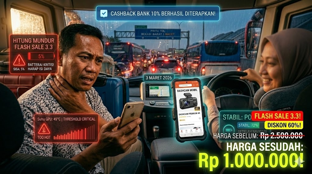 Trik Rahasia Gabungkan Flash Sale 3.3 dan Cashback Bank, Harga Dashcam Mobil 2026 Bisa Turun Drastis