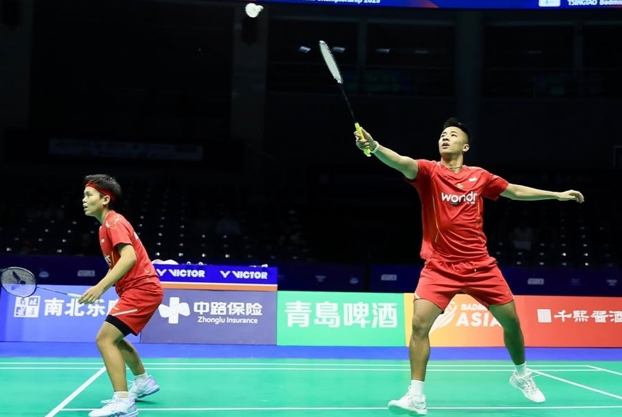 Indonesia Unggul Sementara 2-0 Lawan Taiwan di Perempat Final Kejuaraan Bulutangkis Beregu Campuran Asia 2025