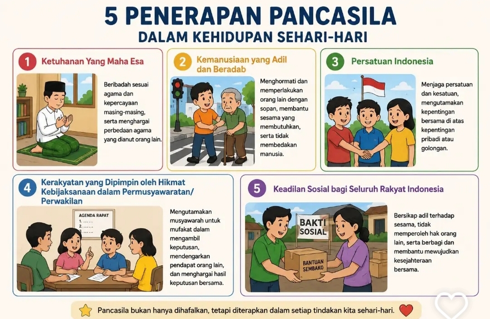 Deskripsi Implementasi Nilai-Nilai Pancasila di Lingkungan Rumah dan Kehidupan Sehari-hari