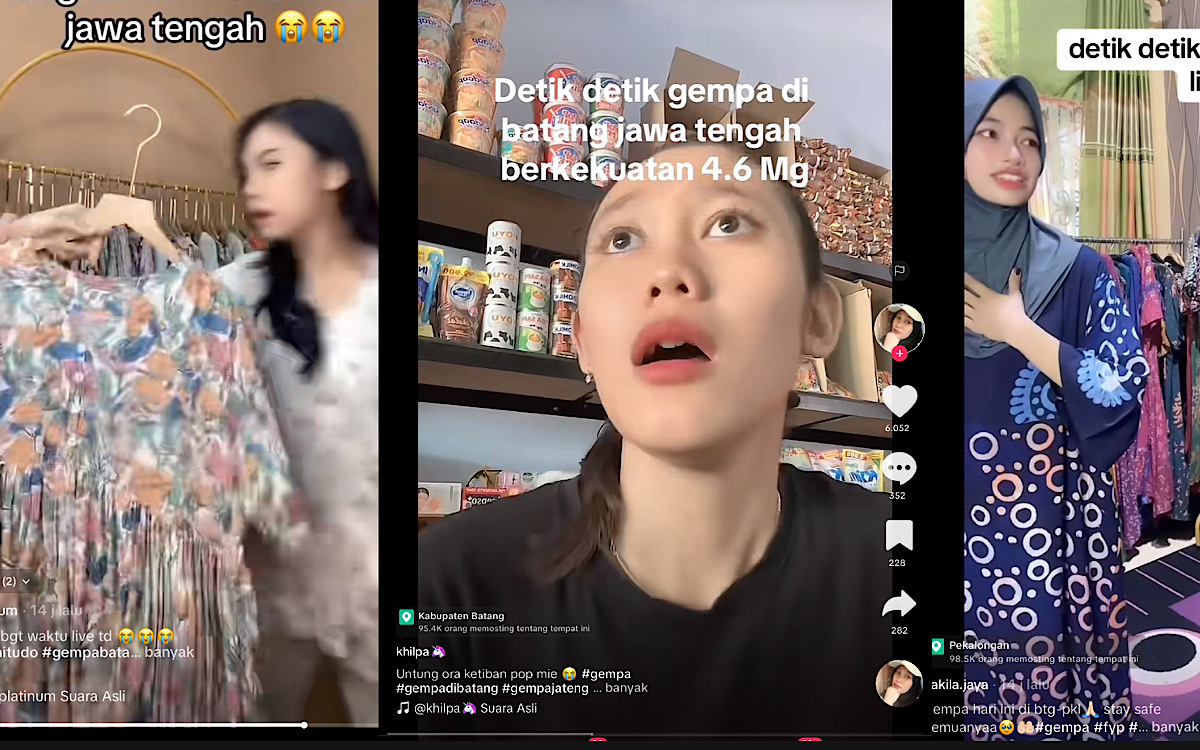 Wanita Ini Tertimpa Pop Mie Saat Gempa di Batang 4,4 MG, Seliweran Video Host Live Dagang Tiktok Terdampak 