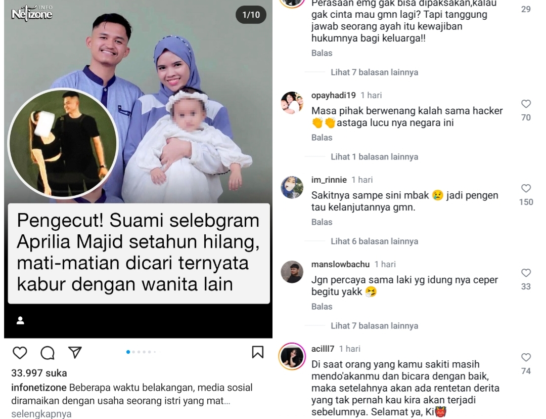 Heboh Selebgram Bagikan Kisah Suaminya Hilang Setahun Direbut Pelakor, Infonya Orang Palembang