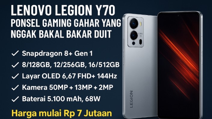 Kulik Spek Canggih Lenovo Legion Y70, Ponsel Gaming Gahar yang Nggak Bakar Duit