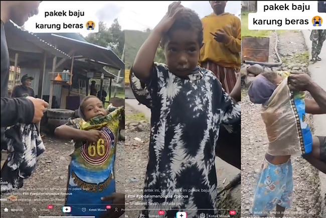 MOMEN BIKIN NANGIS!…Bocah Papua Ini Pakai Baju Karung Beras, Langsung Dikasih Om TNI Baju Baru, Auto Ganteng! 