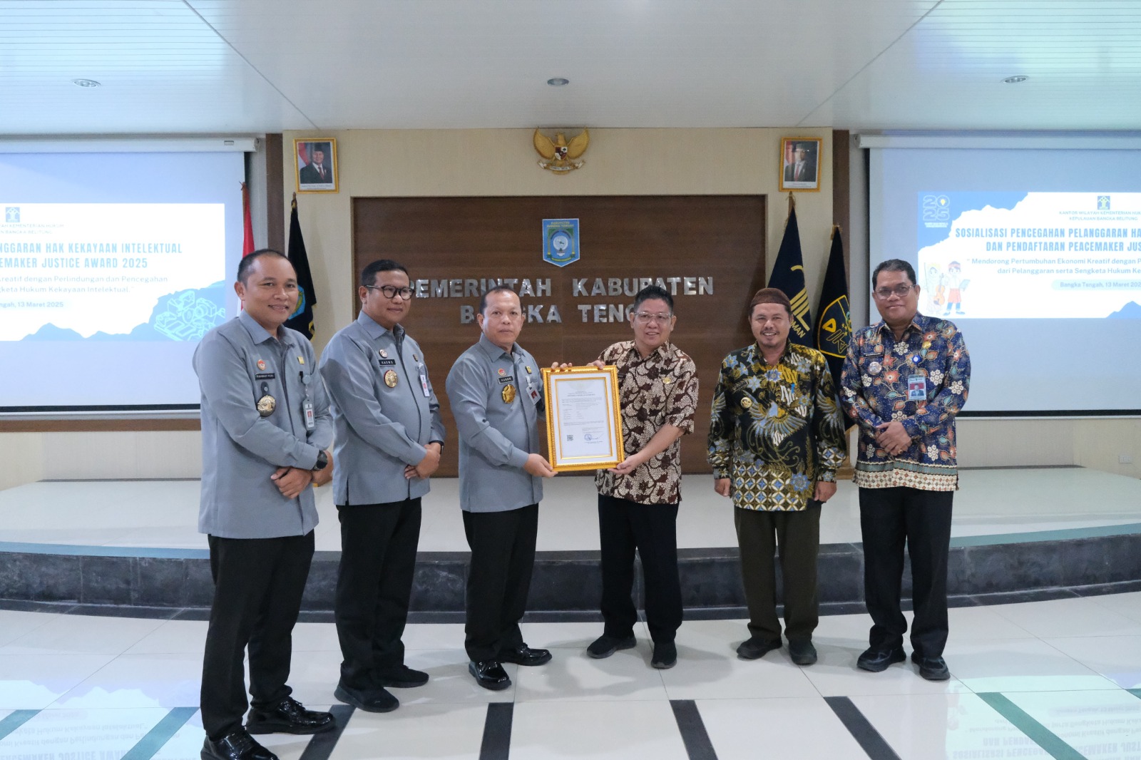 Kanwil Kemenkum Babel Gelar Sosialisasi Kekayaan Intelektual dan Pendaftaran Peacemaker Justice Award 2025