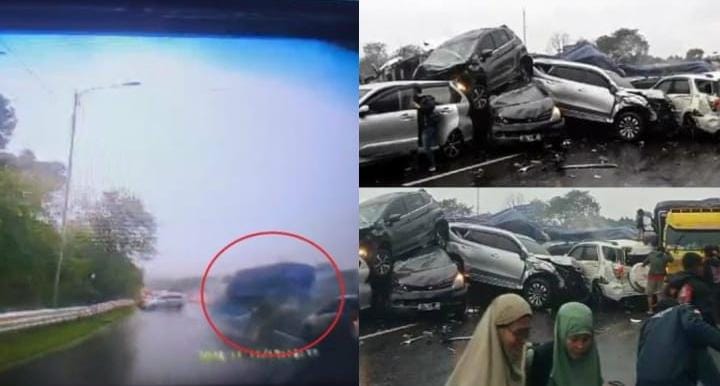 Enregistré par caméra Dashcam, voici les secondes d'un accident successif sur la route à péage de Cipularang, y a-t-il eu un cri ?