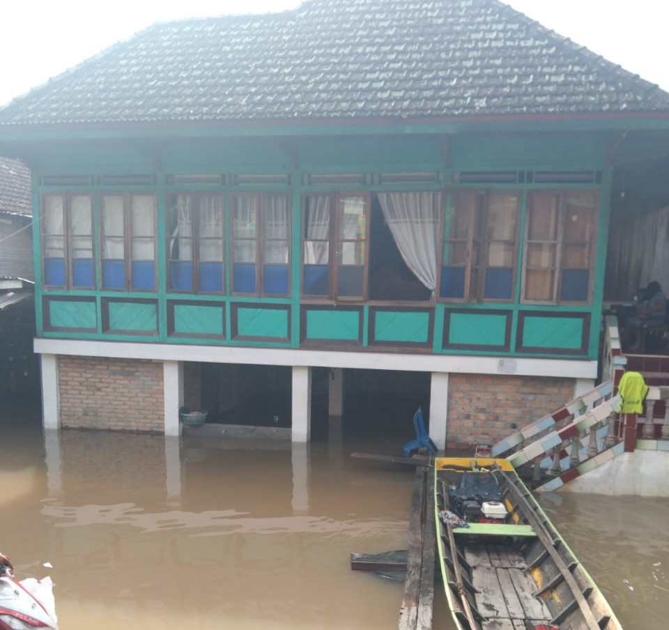 Sungai Mesuji Meluap Pemukiman Warga di 2 Desa Kecamatan Mesuji Raya OKI Terendam Banjir