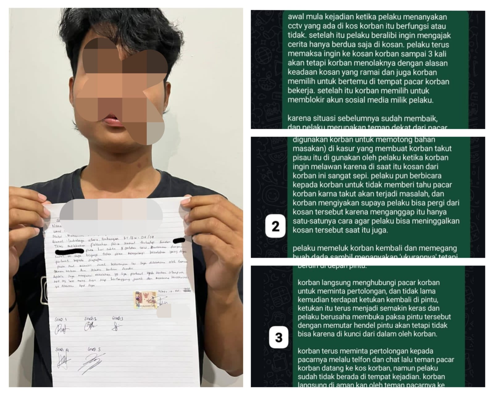 Viral di Medsos Seorang Wanita Mengaku Dicabuli oleh Oknum Mahasiswa di Sebuah Kosan Indralaya Ogan Ilir