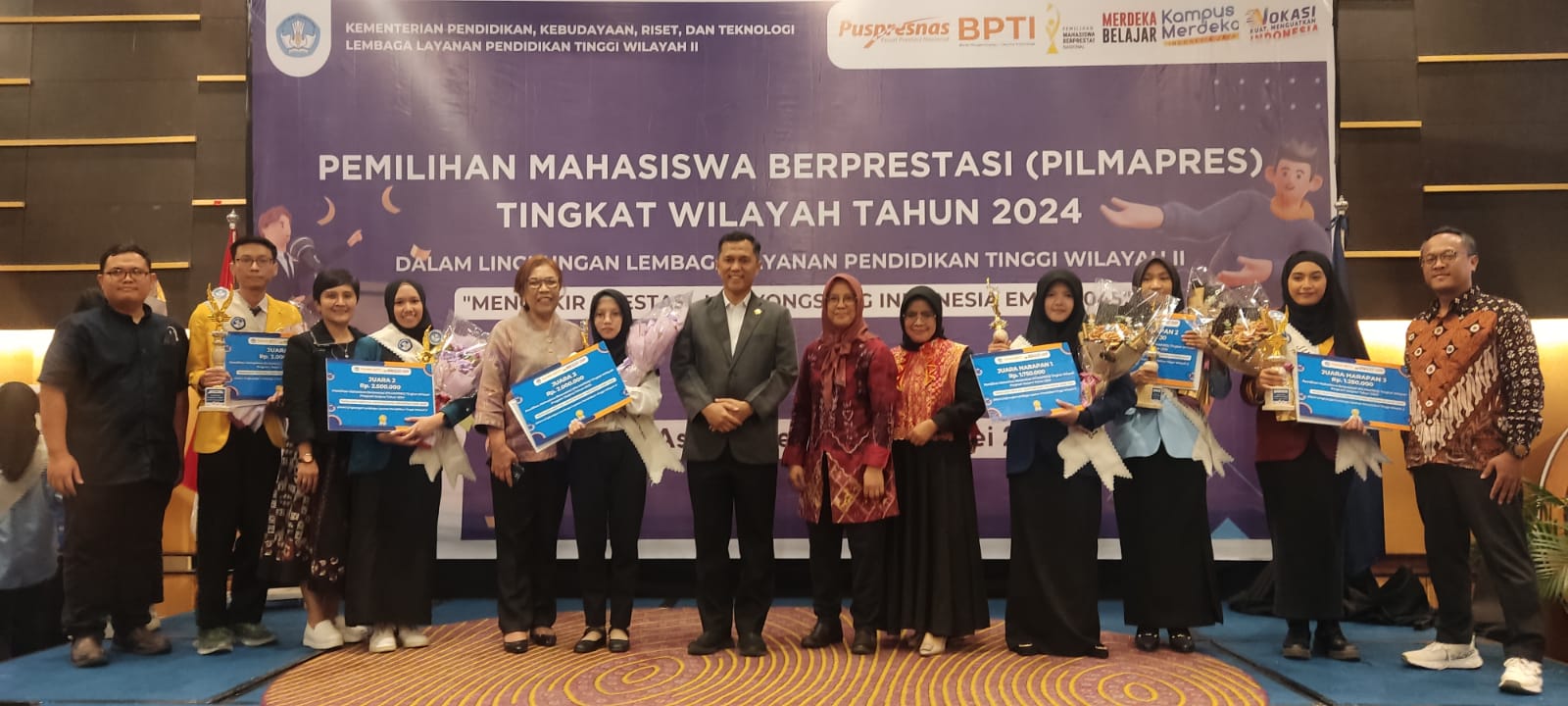 LLDikti Wilayah II Selenggarakan Anugerah Pemilihan Mahasiswa Berprestasi Tahun 2024