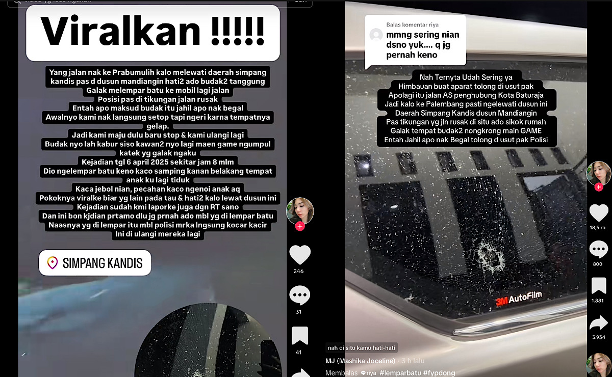 Cemar Nama Dusun Simpang Kandis, Sering Terjadi Pelemparan Batu Pada Mobil Yang Melintas  
