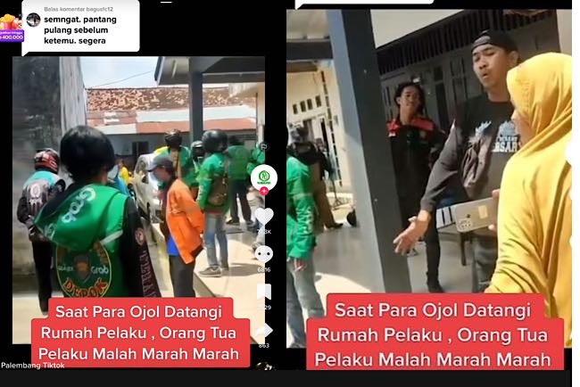 Solidaritas Ojek Online Palembang Minta Pemukul Ojol Tua Ditangkap! Pelaku Keburu Kabur, Ibunya Mencak-mencak 