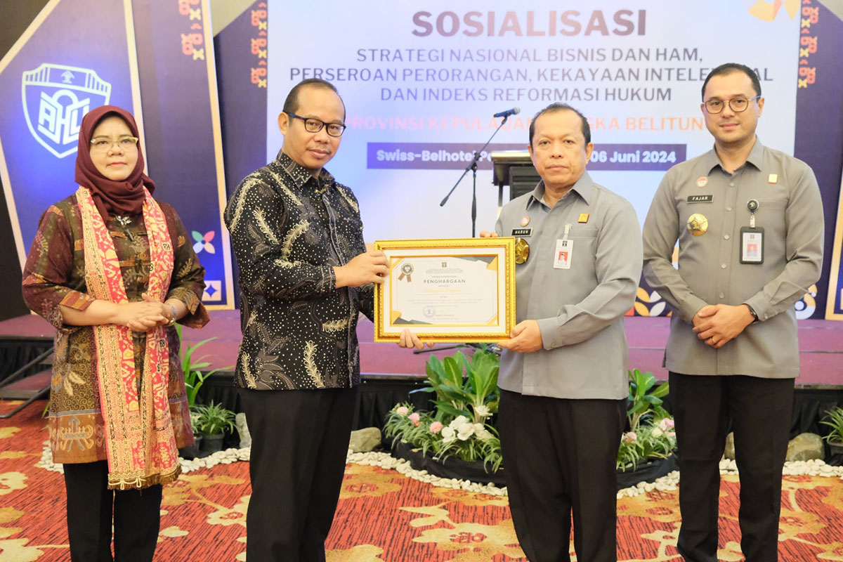 Pemkab Bangka dan Bangka Tengah Terima Penghargaan atas Dukungan Tugas Kemenkumham Babel