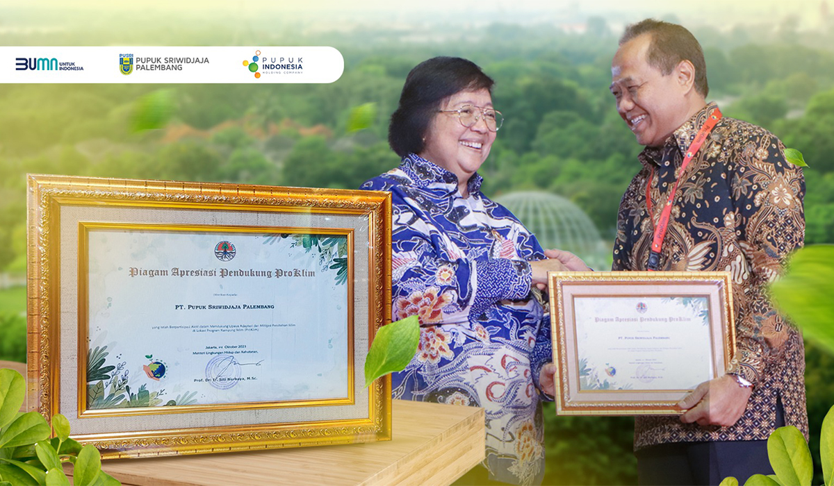 KEREN! Pusri Palembang Kembali Raih Penghargaan Pendukung Proklim Tahun 2023