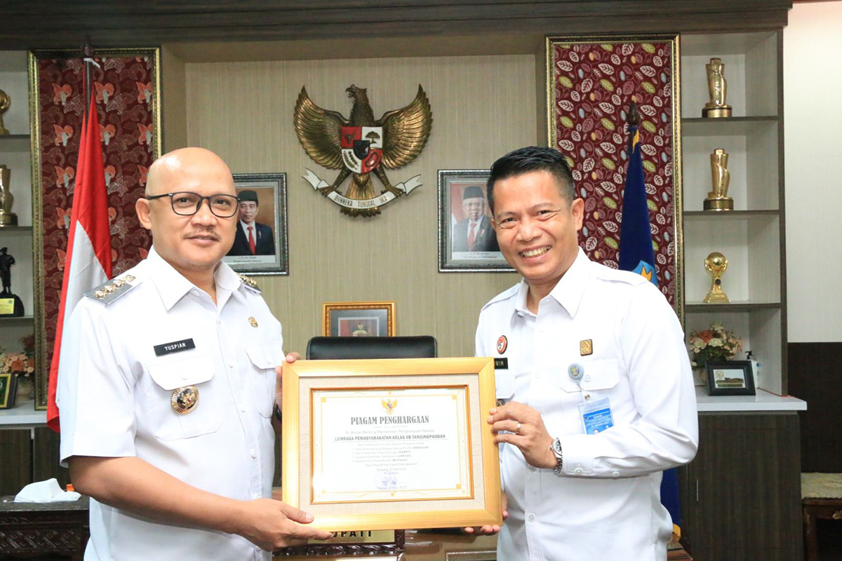 Wujudkan Pelayanan Publik Inovatif, Lapas Tanjungpandan Terima Penghargaan dari Pemkab Belitung