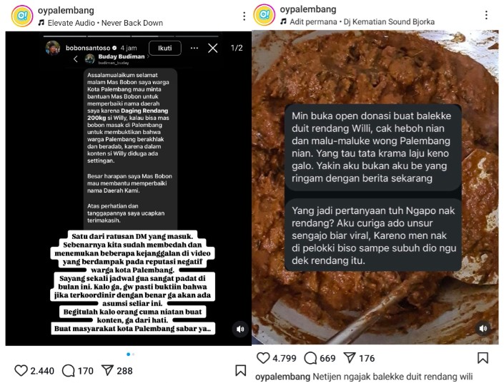 Kontroversi Konten Daging Rendang Willie Salim Meluas, Ratusan Konten Kreator Palembang Siap Lapor ke Polisi