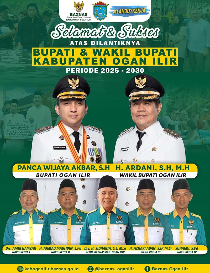 Baznas Ogan Ilir Mengucapkan Selamat atas Pelantikan Bupati dan Wakil Bupati Panca Wijaya Akbar