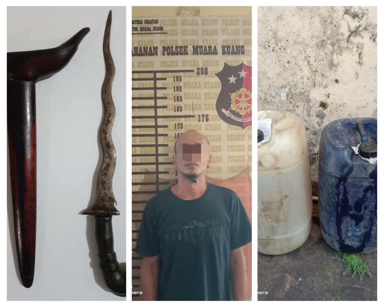 Polsek Muara Kuang Tangkap Pelaku Curat di SP TMB Desa Tanjung Miring Ogan Ilir, Ada Keris yang Diamankan