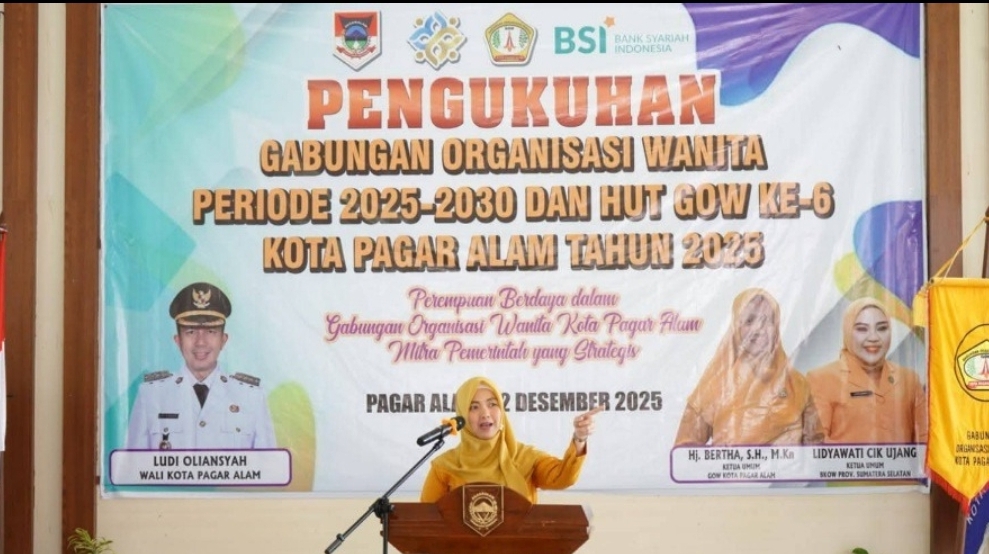 GOW Pagar Alam Periode 2025–2030 Resmi Dilantik, Hj. Bertha Jadi Ketua