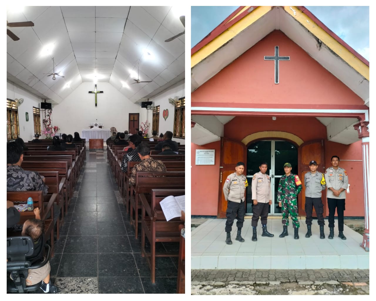 Perayaan Paskah 2025, Polsek Tanjung Batu Lakukan Pengamanan Gereja POUK Cinta Manis Ogan Ilir