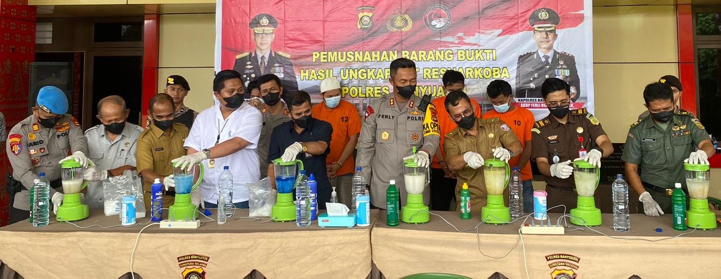 Narkotika Bernilai Miliaran Rupiah di Banyuasin Diblender Jadi Jus