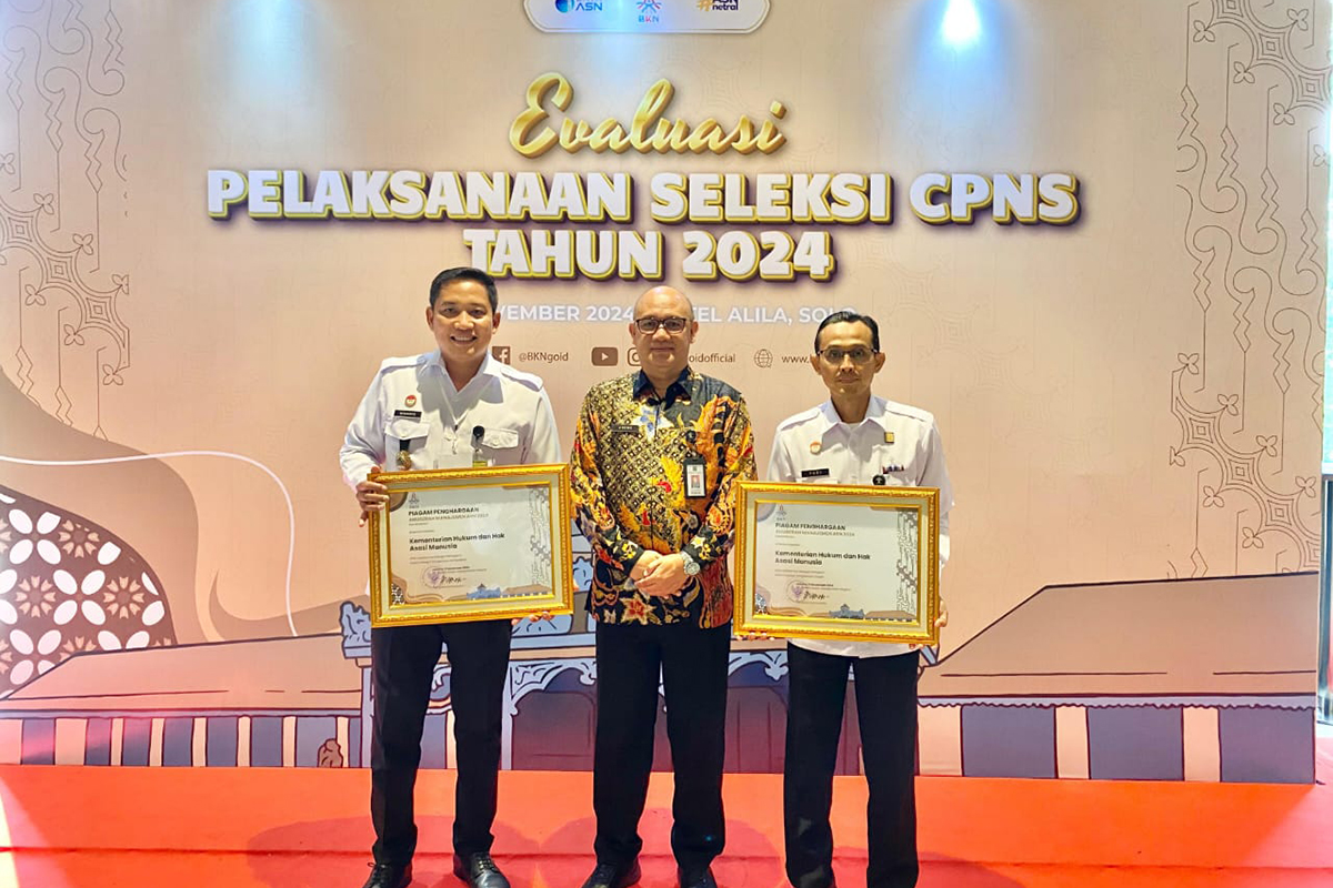 Kemenkumham Raih Penghargaan Anugerah Manajemen ASN dari BKN