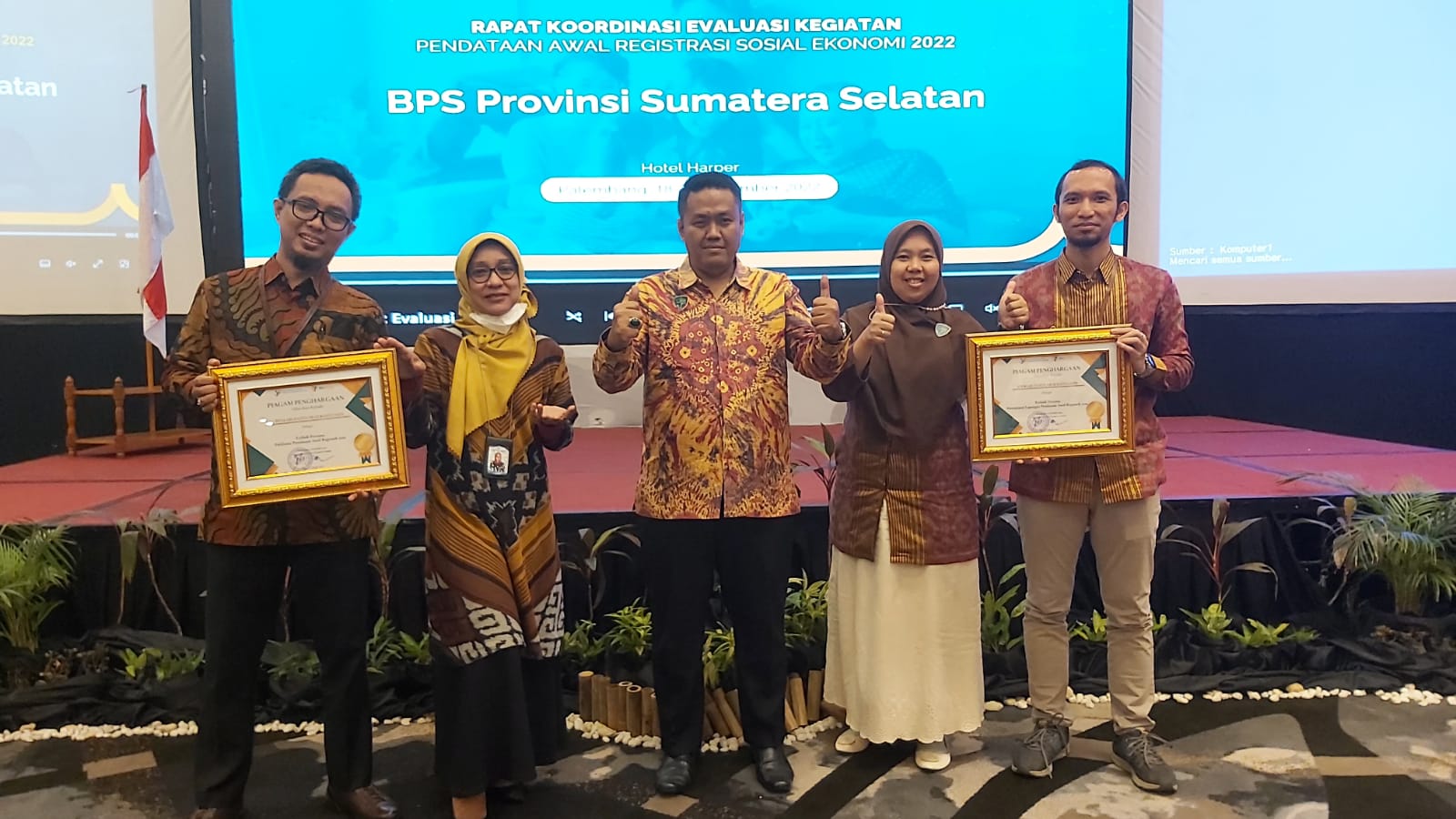 BPS Muba Raih 2 Penghargaan Pada Kegiatan Pendataan Awal Regsosek, Manajemen Lapangan dan Publisitas Terbaik