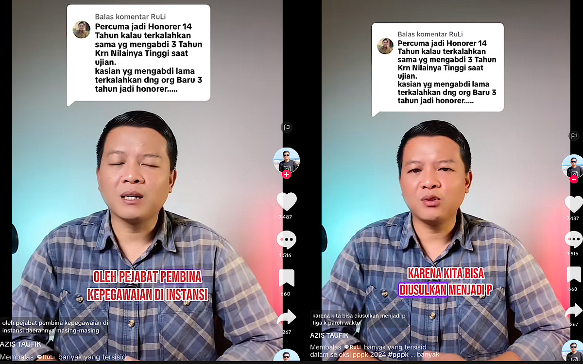 Sentil Honorer Tak Lulus PPPK Meski Mengabdi 14 Tahun Sama Honor 3 Tahun, Konten Kreator Ini Kena Ulti Netizen