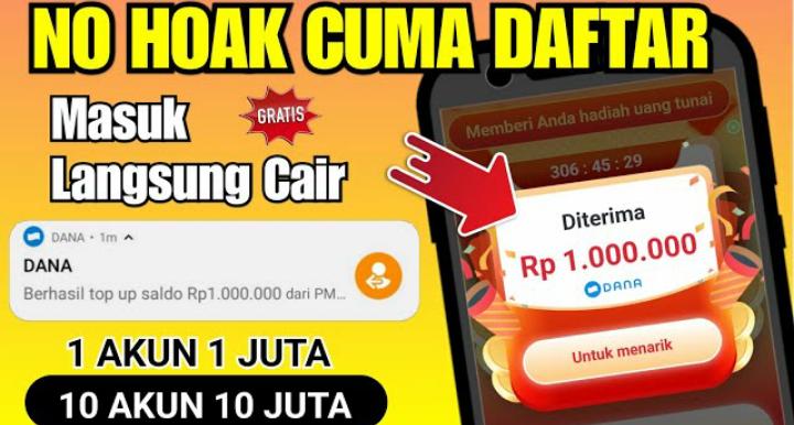 Mau Sado DANA Gratis Tanpa Syarat? Cukup Daftar Aplikasi Ini Langsung Dapatkan Uang Rp1.000.000 