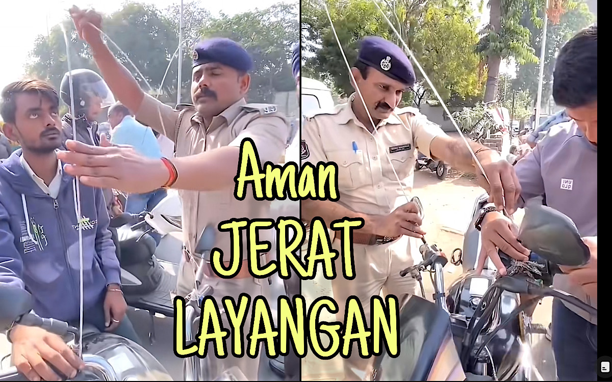 Cara Polisi India Lawan Benang Layangan ‘Jerat Leher’ Pengendara Sepeda Motor