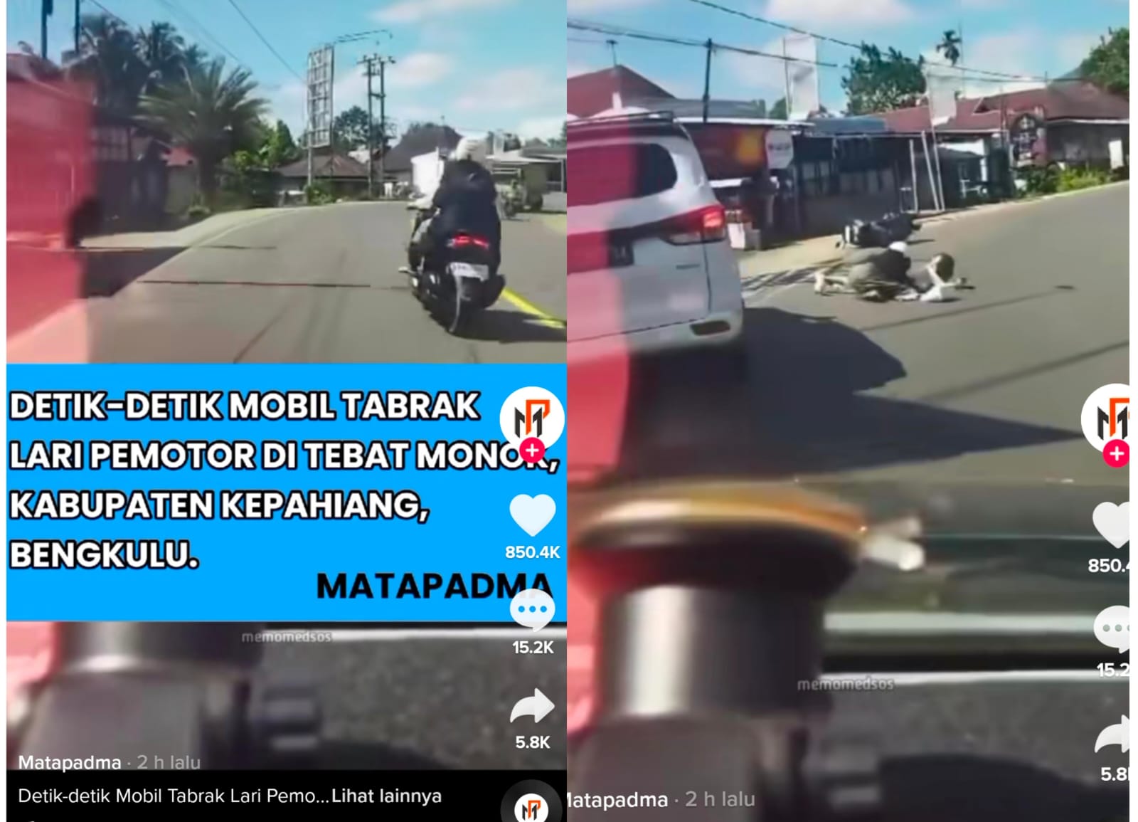 Detik-Detik Pengendara Sepeda Motor Alami Tabrak Lari Terekam Kamera, Korban Nyaris Digilas Kendaraan Lain