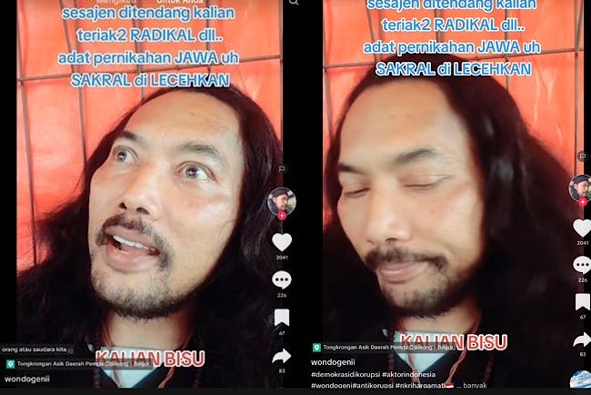 Dulu Kasus Nendang Sesajen Kencang Teriak Radikal, Sekarang Adat Jawa Dipakai Nikahan Anjing Semuanya Mingkem!