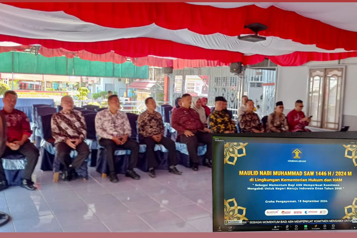 Lapas Narkotika Kelas IIA Muara Beliti Hadiri Ceramah Keagamaan Maulid Nabi Muhammad SAW Secara Virtual