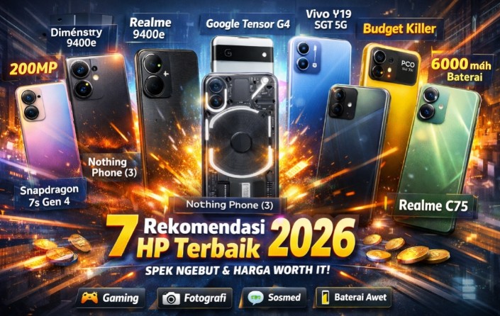 7 Rekomendasi HP Terbaik 2026: Spek Kencang, Harga Worth It untuk Aktivitas Sehari-hari