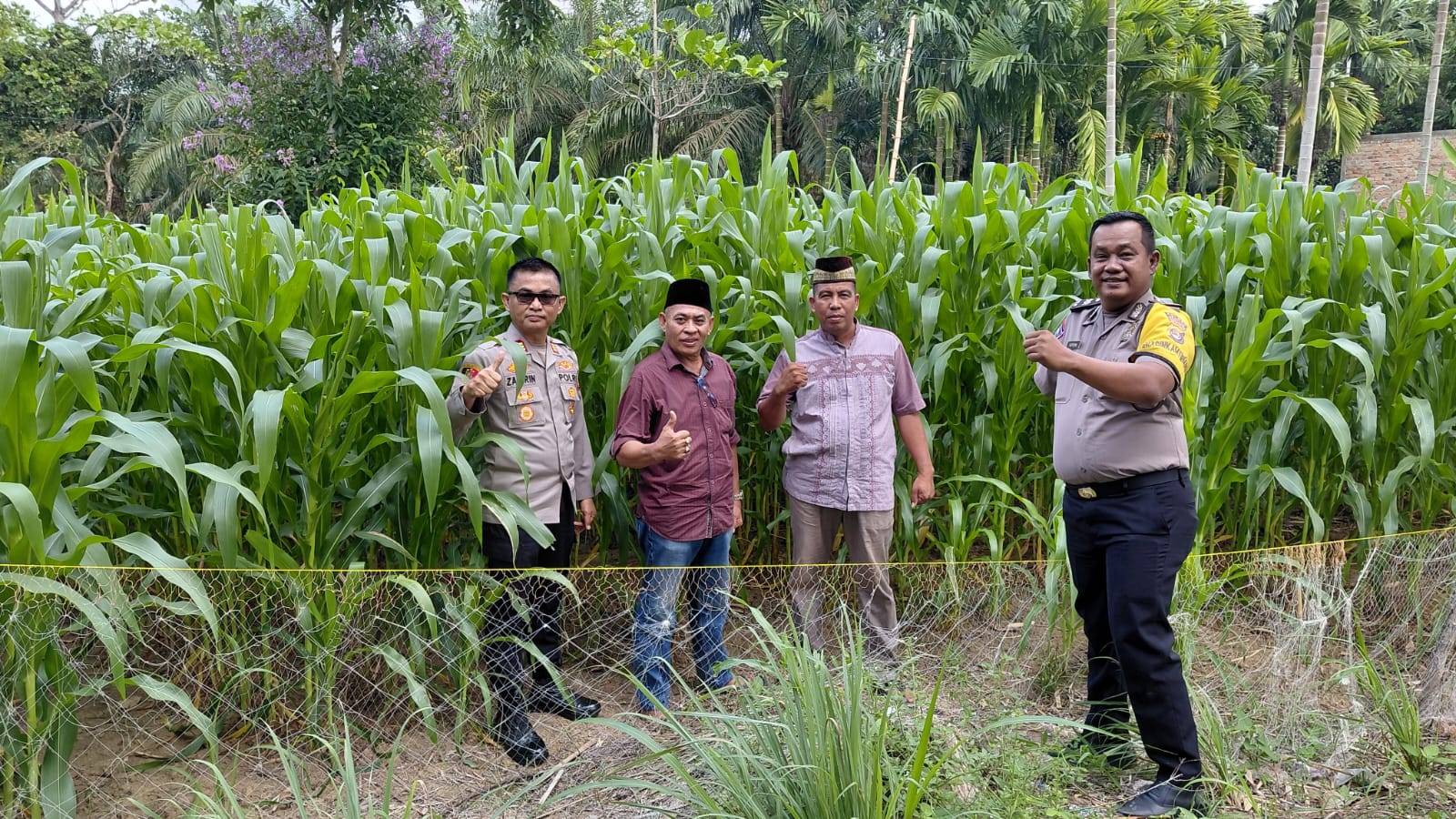 Tinjau 2 Lokasi Program Ketahanan Pangan di Wilayah Hukumnya, Kapolsek Tanjung Raja Lakukan Pemantauan
