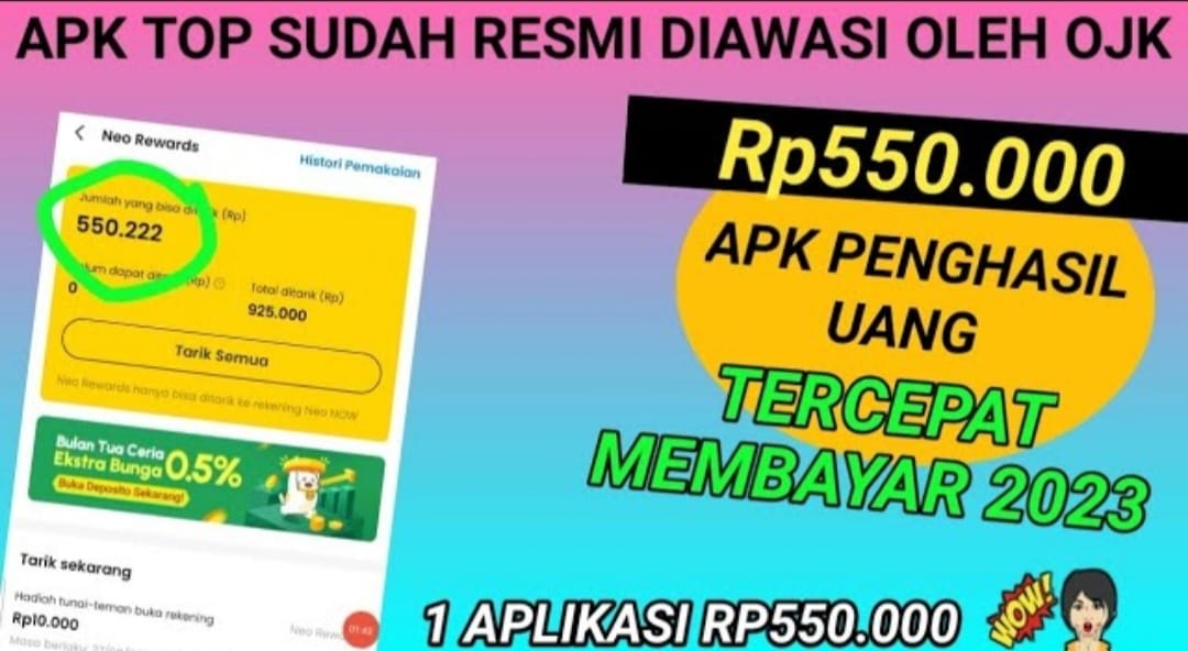 Aplikasi Penghasil Uang Paling Top Markotop dan Terdaftar di OJK, Saldo DANA Rp 550.000 Langsung Dibayarkan