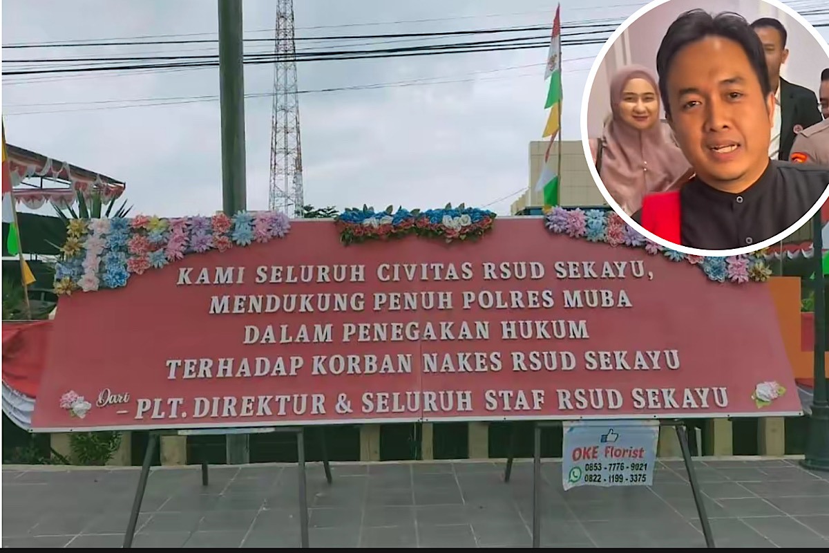 KOMPAK, Kami ‘RSUD Sekayu’ Dukung Dokter Syahpri, Kirim Karangan Bunga ke Polres