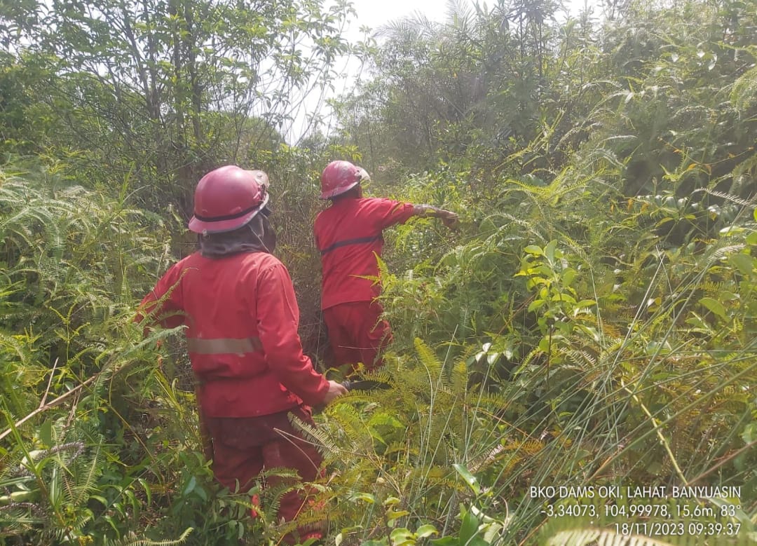 Fokus Padamkan 2 Titik Api Aktif Karhutla di Jungkal Pampangan OKI, Target Mopping Up Tuntas