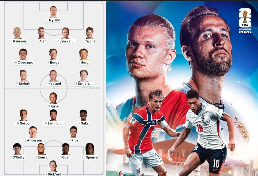 Prediksi Line Up Norwegia v Inggris: Haaland, Odegaard, Kane dan Bellingham Bentrok di Perempat Final Pagi Ini