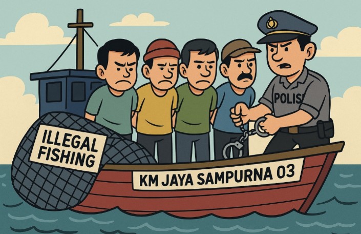 4 Nelayan Banyuasin Tersangka Penangkapan Ikan Ilegal Pakai Pukat di Sungai Musi Segera Disidang