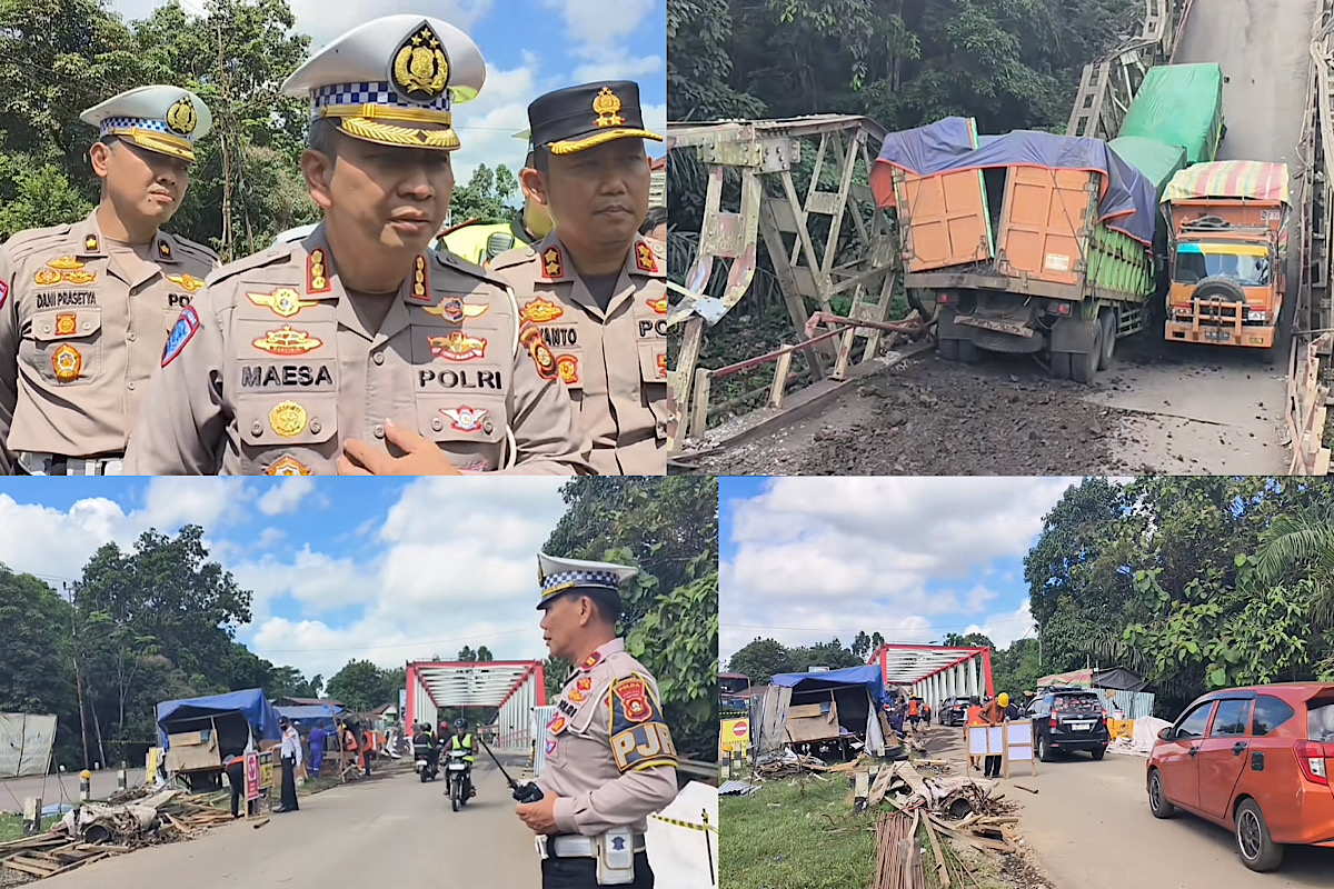 4 Sopir Truk Maksa Lewat Jembatan Muara Lawai Ambruk Terancam Pidana, Ini Kata Dirlantas?