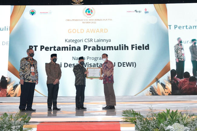 Ajang CSR dan PDB Award 2022, Desa Burai Raih Kategori Gold dari Kemendes PDTT RI