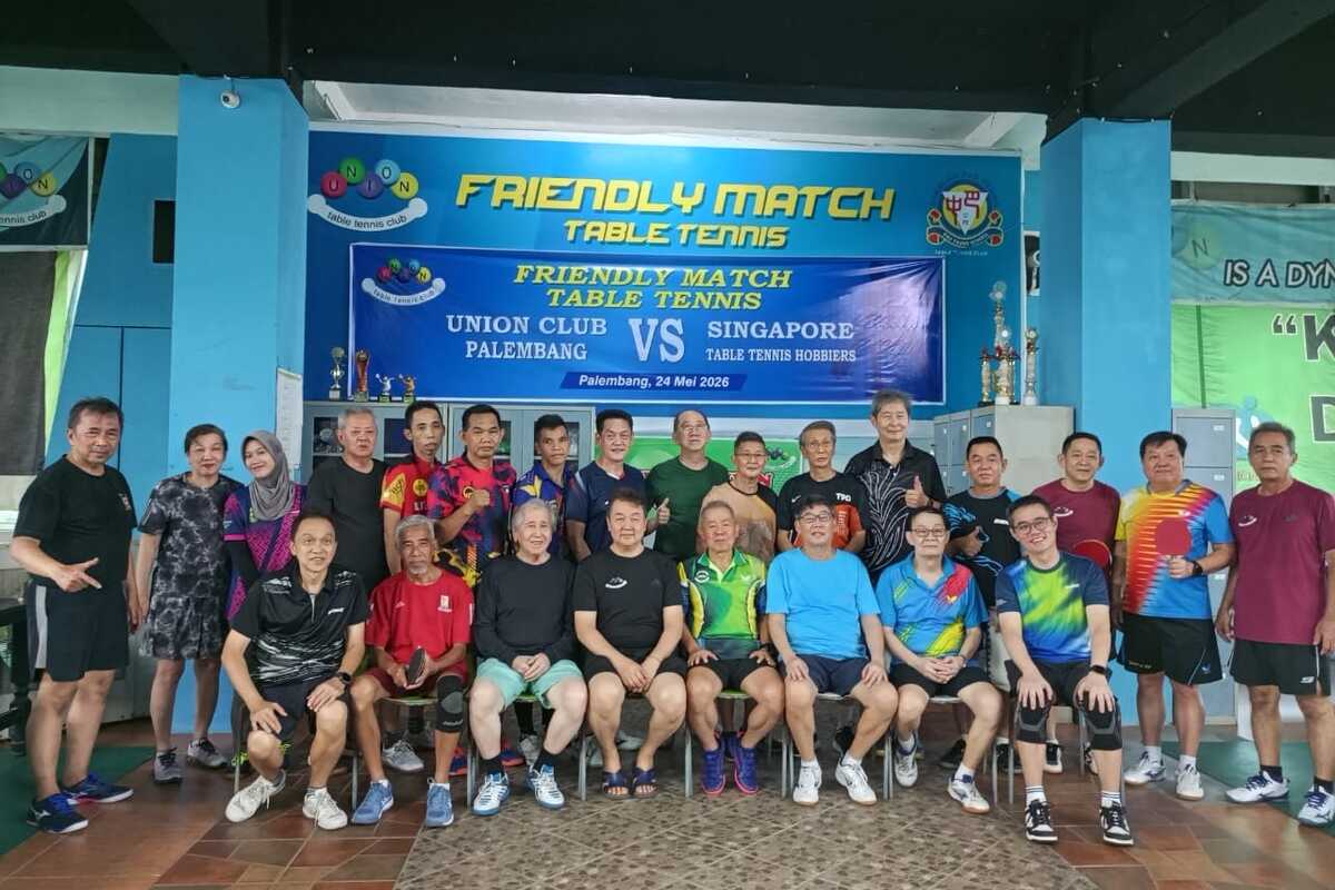 Petenis Meja Gaek Singapura Latih Tanding ke Palembang