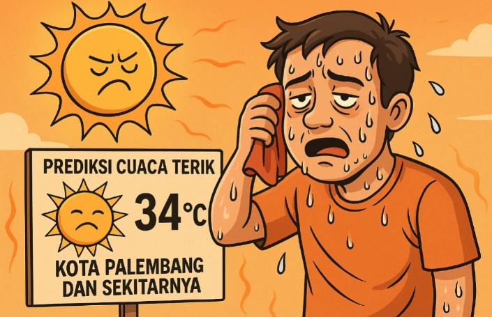 Peringatan Dini Cuaca Terik Kota Palembang Diprediksi Tembus 34 Derajat Celcius, Jaga Asupan Cairan Tubuh