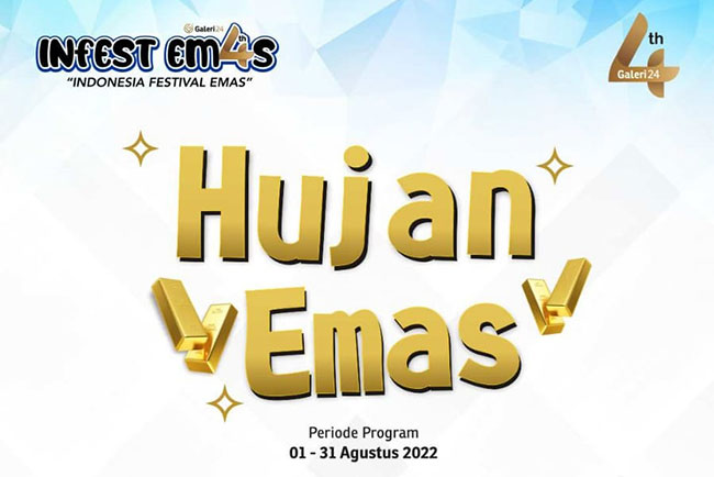 Hujan Emas di Galeri 24 Sumbagsel, Beli 5 Gram Free Emas Mini Baby Gold 0,05 Gram