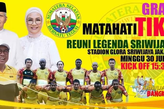 4 Lokasi Pengambilan Tiket dan Jersey Sriwijaya FC, Big Match Reuni Legend dari MataHati, Gratis!