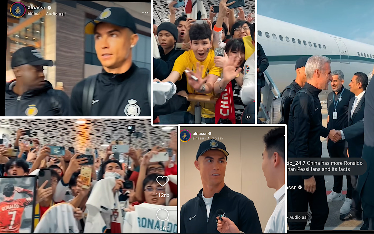 Digosipkan Cedera, Ronaldo Tampak Melenggang Santai Tiba di Bandara Schenzhen, Sambutan Fans Membeludak! 