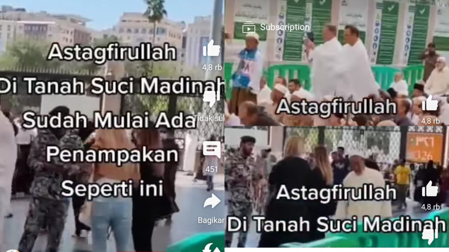 GEMPAR! 2 Turis Wanita Nekat ke Tanah Suci Madinah, Masuk Masjid Nabawi Tanpa Kenakan Jilbab, Emang Boleh?