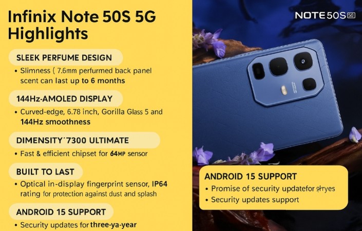 Infinix Note 50S 5G: Smartphone Beraroma Multitasking Canggih, Kamera Digital Stabilization
